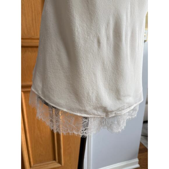 Cami NYC 100% Silk Lace Trim Cowl Neck Camisole Tank Top Ivory Size M - Picture 6 of 10